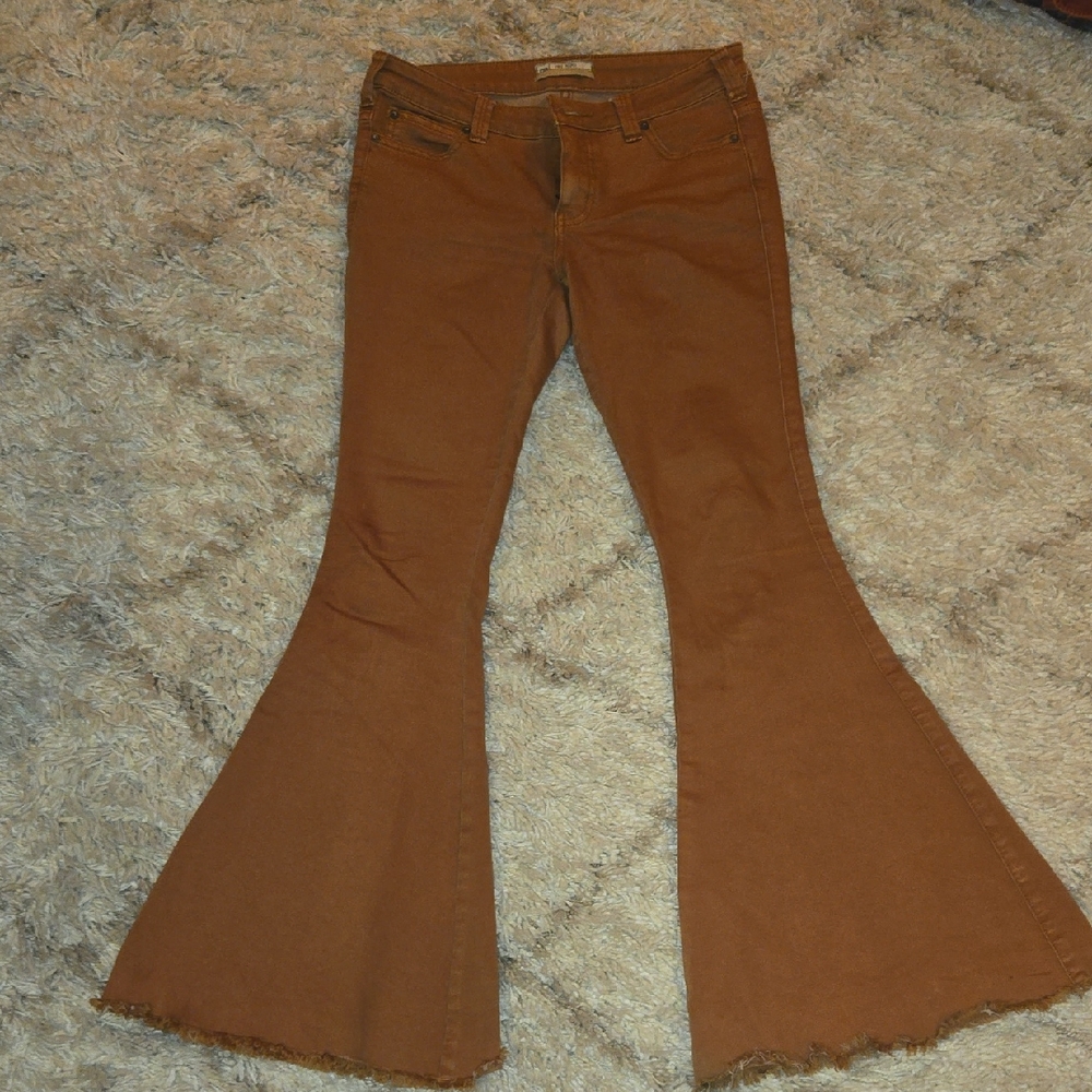 Free People Tan Denim Pants